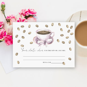 Bruidsfeest koffie Datum nacht ideeën Datum pot Informatiekaartje