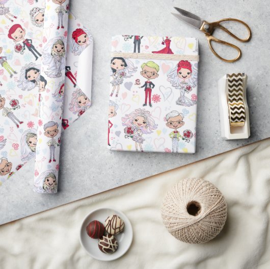 Bruidsfeest Koppels Cadeaupapier (Crafts)