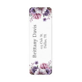 Bruidsfeest Lavendel Bloem Motief Retouradres Etiket (Voorkant)