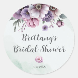 Bruidsfeest Lavendel & Groen Bloemendesign Ronde Sticker