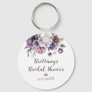 Bruidsfeest Lavendel Waterverf Bloemen Sleutelhanger