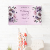 Bruidsfeest Lavendel Waterverf Bloemen Spandoek (Insitu)