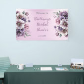 Bruidsfeest Lavendel Waterverf Bloemen Spandoek (Beurs)