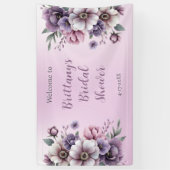 Bruidsfeest Lavendel Waterverf Bloemen Spandoek (Verticaal)