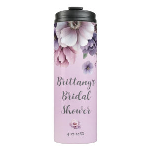Bruidsfeest Lavendel Waterverf Bloemen Thermosbeker