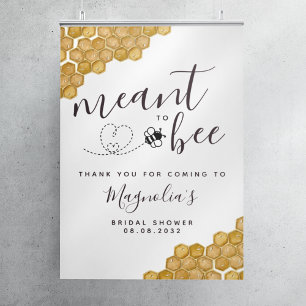 Bruidsfeest "Meant to Bee" Welkomstbord Poster