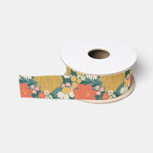 Bruidsfeest met bloemboeket grosgrain lint
