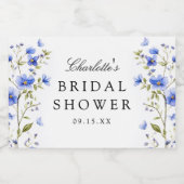 Bruidsfeest met bloemen sparkling wijnetiket (Enkel label)