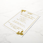 Bruidsfeest met bloemmotief, Elegant wit, Goud Folie Uitnodiging (Gedraaid)