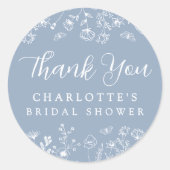 Bruidsfeest met bloemmotief en botanische elemente ronde sticker (Voorkant)