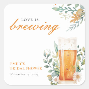 Bruidsfeest met Brouwende Liefde Vierkante Sticker