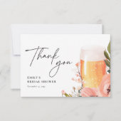 Bruidsfeest met een bierliefde bedankkaart (Voorkant)