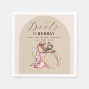 Bruidsfeest met laarzen en bubbels servet