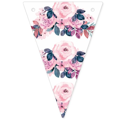 Bruidsfeest met paarse roze rustieke bloemen op d Vlaggetjes (Eerste vlag)