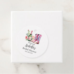 Bruidsfeest met Roze Laarzen en Bubbels Bedankjes Labels