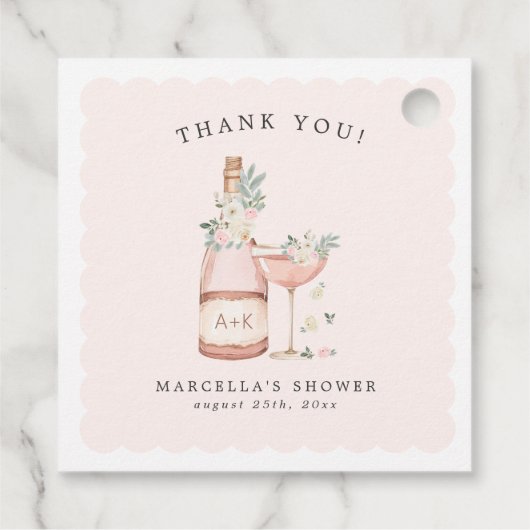 Bruidsfeest met Rozenblaadjes & Prosecco Jufferslu Bedankjes Labels (Achterkant)