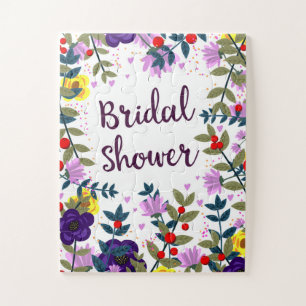 Bruidsfeest met Vintage Bloemen Legpuzzel