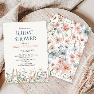 Bruidsfeest met wilde bloemen kaart