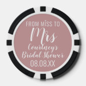 Bruidsfeest Miss to Mrs Foto Poker Chips (Voorkant)