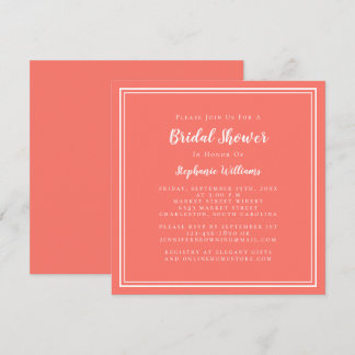 Bruidsfeest Modern Vierkant Elegant Trendy Koraal Kaart