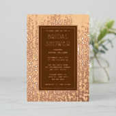 Bruidsfeest Nodig Kaart Glam Roos Gold Sjabloon ui (Staand Voorkant)