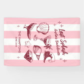 Bruidsfeest op het strand Laatste Plons Zeemeermin Spandoek (Horizontaal)