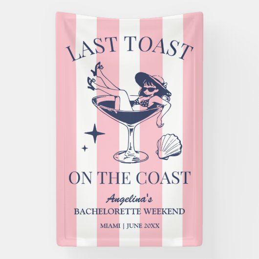 Bruidsfeest op het strand: laatste toost aan de ku spandoek (Verticaal)