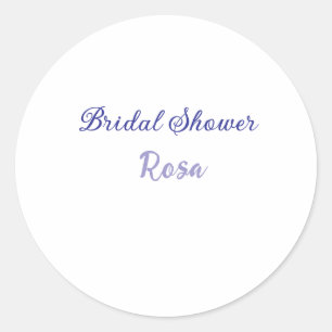 Bruidsfeest paars voeg naam datum toe elegantstijl ronde sticker