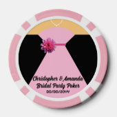 Bruidsfeest Poker Zwarte Smoking Roze Trouwjurk Poker Chips (Achterkant)