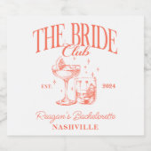 Bruidsfeest Retro Cocktail Oranje Bruid Sparkling Wijnetiket (Enkel label)