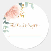 Bruidsfeest rose goud deze drank is van ronde sticker (Voorkant)