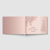 Bruidsfeest rose gouden glinsterende druppels brui gastenboek (Volledig)