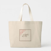 Bruidsfeest Roze Franse Fleur de Lis Monogram Grote Tote Bag (Achterkant)