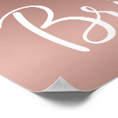 Bruidsfeest Roze Goud Glitter Welkom Poster (Hoek)