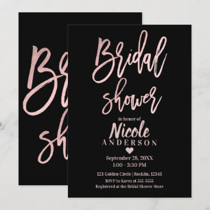 Bruidsfeest Roze Goud Roze Folie Moderne Script Kaart