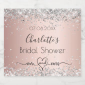 Bruidsfeest roze goud zilver meneer mevrouw sparkling wijnetiket (Enkel label)