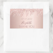 Bruidsfeest roze gouden druppels dank je rechthoekige sticker (Tas)