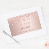 Bruidsfeest roze gouden druppels dank je rechthoekige sticker (Envelop)