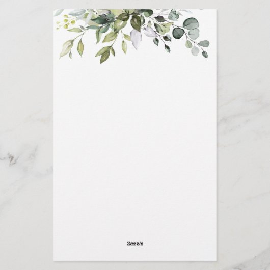 Bruidsfeest spel groen waar waren we briefpapier (Achterkant)