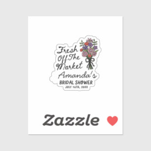 Bruidsfeest stickers 'Vers van de Markt' op maat g