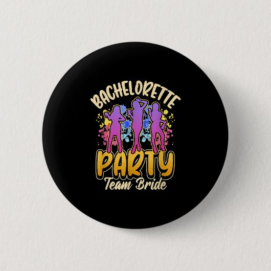 Bruidsfeest Team Bruid Ronde Button 5,7 Cm (Voorkant)