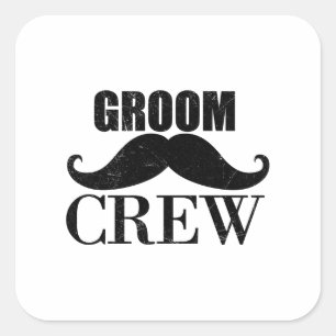 Bruidsfeest Team Bruiloft Jonggezellenfeest Zwart Vierkante Sticker
