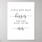 Bruidsfeest Teken - Raad Hoeveel Kusjes Poster (Voorkant)