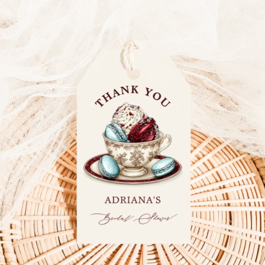 Bruidsfeest thee feest bedankt cadeaulabel