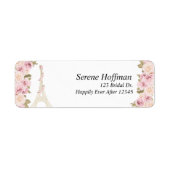 Bruidsfeest, thema Parijs, Eiffeltoren, Bruid Etiket (Voorkant)