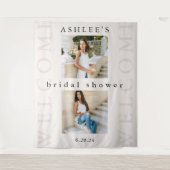 Bruidsfeest Two Foto Typografie Welkom Wandkleed (Voorkant)