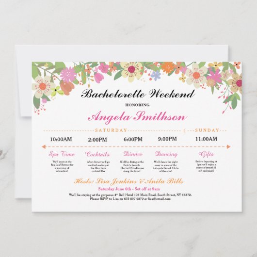 Bruidsfeest Uitnodiging Bachelorette Schema (Voorkant)