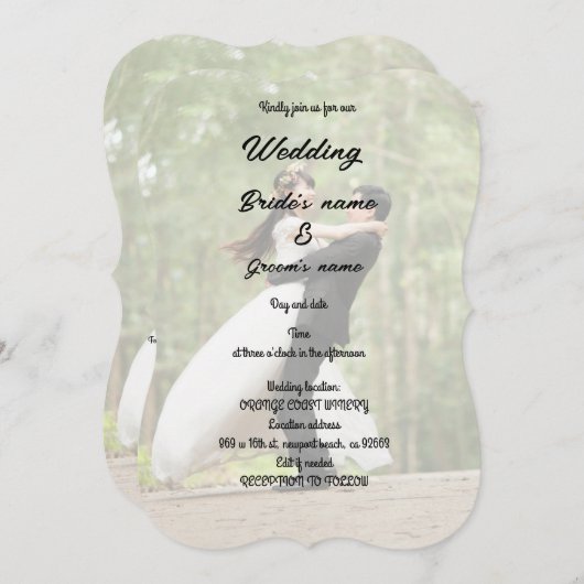 Bruidsfeest viering kaart (Voorkant / Achterkant)