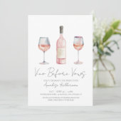 Bruidsfeest Vino Before Vows Kaart (Staand voorkant)