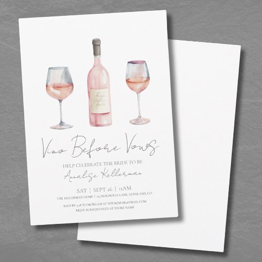 Bruidsfeest Vino Before Vows Kaart